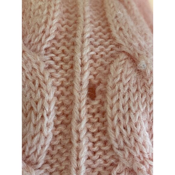 Vintage 50's Womens Peach Sears Virgin Wool Cable Knit Cardigan Sz Small - Picture 3 of 14